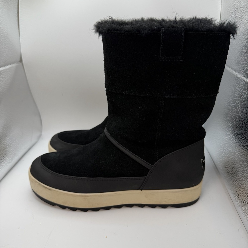 Koolaburra by UGG Tynlee Black Women's Size 9 Boots Faux Fur Suede Zip Snow Boot